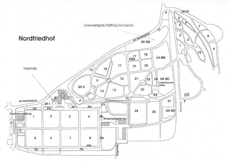 Lage des Ehrengrabs auf dem Nordfriedhof, ThürAZ, Forschungssammlung, Sg: Fo-K-20.09